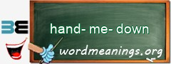 WordMeaning blackboard for hand-me-down